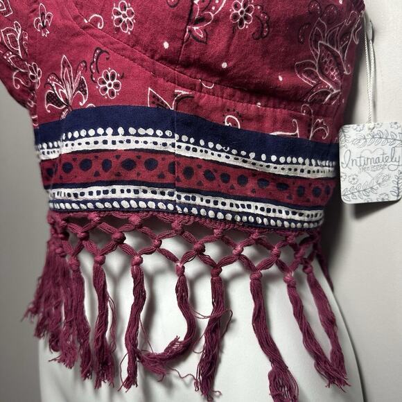 NWT Free People Red Bandana Cropped Top Boho Festival Coastal Cowgirl Western - Picture 5 of 10